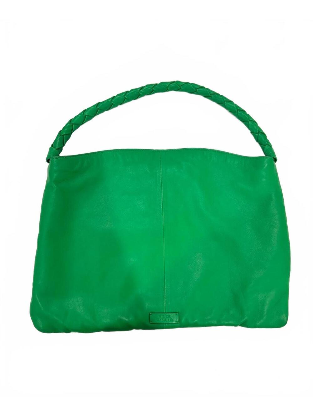 Vince Camuto Lyona Woven Leather Kelly Green Shoulder Bag Hobo Y2K Designer Bag - Picture 3 of 9